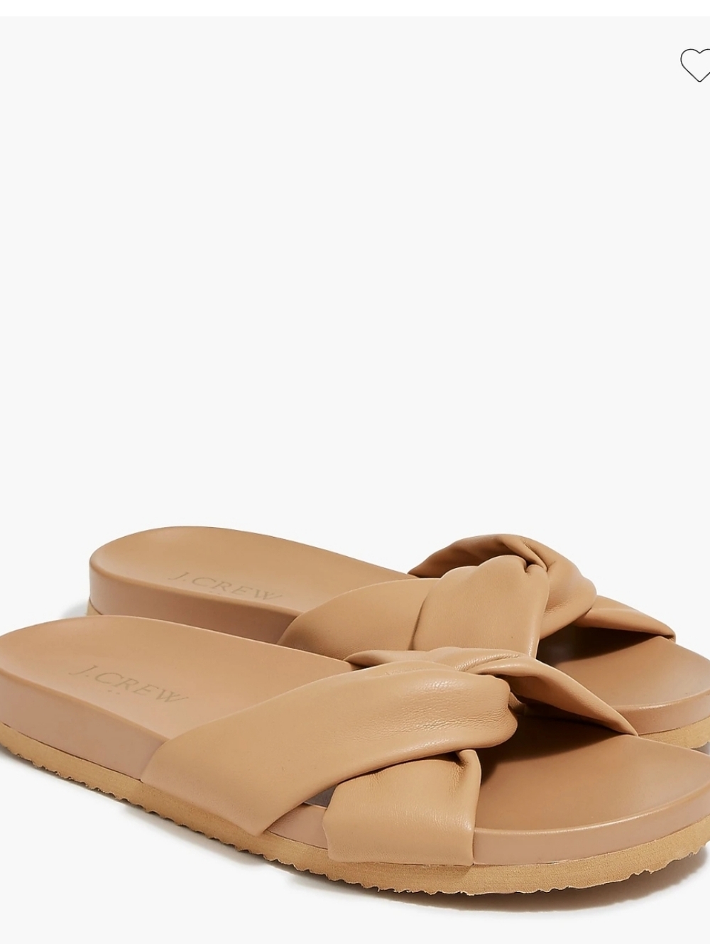 NWT J. Crew Cross Strap Pool Slides Faux Leather Tan Size 7